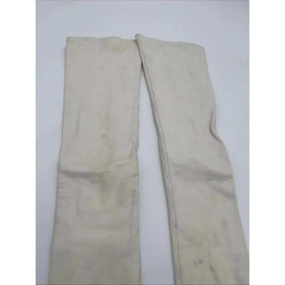 Vintage Womens Saks Fifth Avenue White Leather Long Gloves 7 1/2 Made in France